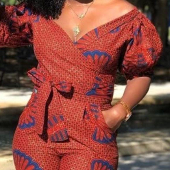 African Print Nabila Jumpsuit - Picture 1 of 3